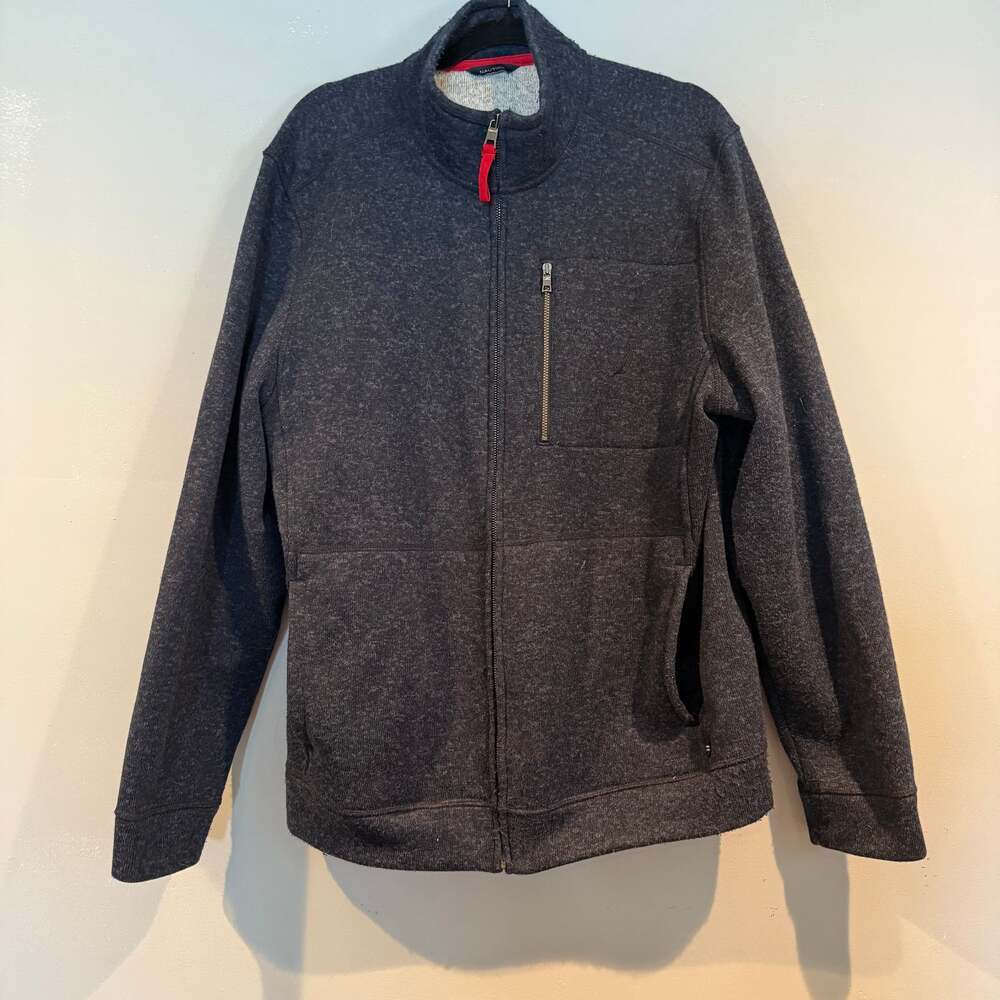 Gerry Men's Gray Full Zip Mock Neck Zip Pockets Long Sleeve Jacket